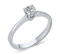 0,30 Carat Diamant Solitär Ring Brillant-Schliff Antragsring in 14 Karat Weißgold