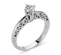 0,30 Carat Diamant Solitär Ring Meisterwerk 14 Karat Weißgold