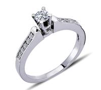 0,30 Carat Diamantring Solitär Meisterwerk 14 Karat Weißgold