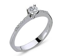 0,30 Carat Solitär Diamantring 14 Karat Weißgold