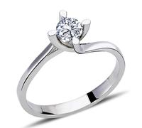 0,30 Carat Solitär Diamant Ring Antragsring 14 Karat Weißgold