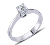 0,30 Carat Solitär Diamant Ring Meisterwerk 14 Karat Weißgold