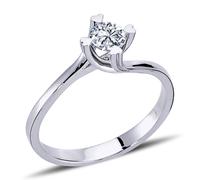 0,30 Carat Solitär Diamant Ring Meisterwerk 14 Karat Weißgold