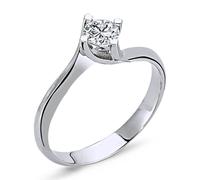 0,30 Carat Solitär Diamantring 14 Karat Weißgold