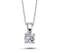 0,32 Carat Diamant Solitär Halskette 14 Karat Weißgold