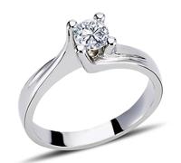 0,32 Carat Diamant Solitär Ring Brillant-Schliff Antragsring in 14 Karat Weißgold