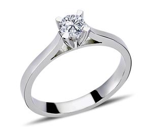 0,32 Carat Diamant Solitär Ring Meisterwerk 14 Karat Weißgold
