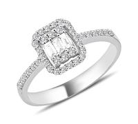 0,33 Carat Baguette Diamant Ring 18 Karat Weißgold Sonderanfertigung