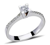 0,33 Carat Diamant Solitär Ring Antragsring 14 Karat Weißgold