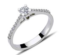 0,34 Carat Diamant Solitär Ring Antragsring 14 Karat Weißgold