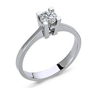 0,34 Carat Diamant Solitär Ring Meisterwerk 14 Karat Weißgold