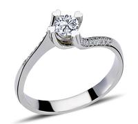 0,35 Carat Diamant Solitär Ring Antragsring 14 Karat Weißgold