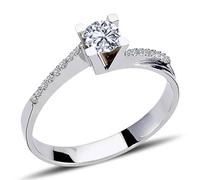 0,35 Carat Diamant Solitär Ring Antragsring 14 Karat Weißgold