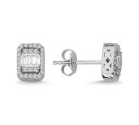 0,36 Carat Diamant Baguette Ohrringe 14 Karat Weißgold