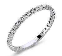 0,36 Carat Diamant rundum Memoire Ring 14 Karat Weißgold