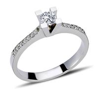 0,38 Carat Diamant Solitär Ring Brillant-Schliff Antragsring in 14 Karat Weißgold