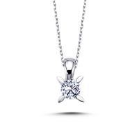 0,40 Carat Diamant Solitär Halskette 14 Karat Weißgold