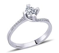 0,40 Carat Diamant Solitär Ring Antragsring 14 Karat Weißgold