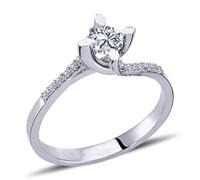 0,40 Carat Diamant Solitär Ring Antragsring 14 Karat Weißgold