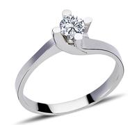 0,40 Carat Diamant Solitär Ring Meisterwerk 14 Karat Weißgold