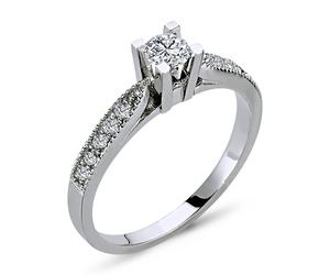 0,40 Carat Diamant Solitär Ring Verlobungsring 14 Karat Weißgold