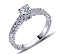0,40 Carat Solitär Diamant Ring Antragsring 14 Karat Weißgold