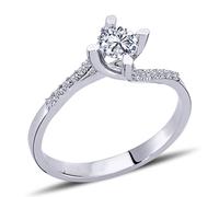0,43 Carat Diamant Solitär Ring Antragsring 14 Karat Weißgold