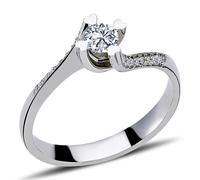 0,45 Carat Diamant Antragsring 14 Karat Weißgold