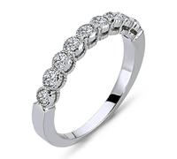 0,45 Carat Diamant halbrund Memoire Ring 14 Karat Weißgold