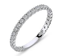 0,45 Carat Diamant rundum Memoire Ring 14 Karat Weißgold
