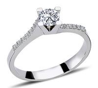 0,45 Carat Diamant Solitär Antragsring 14 Karat Weißgold