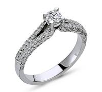 0,45 Carat Diamant Solitär Ring Antragsring 14 Karat Weißgold