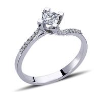 0,45 Carat Diamant Solitär Ring Antragsring 14 Karat Weißgold