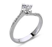 0,45 Carat Diamant Solitär Ring Antragsring 14 Karat Weißgold