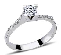 0,45 Carat Diamant Solitär Ring Brillant-Schliff Antragsring in 14 Karat Weißgold