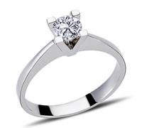 0,45 Carat Diamant Solitär Ring Brillant-Schliff Antragsring in 14 Karat Weißgold