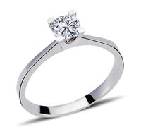 0,45 Carat Diamant Solitär Ring Brillant-Schliff Antragsring in 14 Karat Weißgold