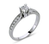 0,45 Carat Diamant Solitär Ring Brillant-Schliff Antragsring in 14 Karat Weißgold