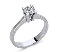 0,45 Carat Diamant Solitär Ring Meisterwerk in 14 Karat Weißgold