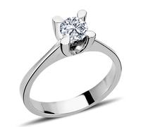 0,45 Carat Solitär Diamant Ring Antragsring 14 Karat Weißgold