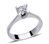 0,45 Carat Solitär Diamant Ring Brillant-Schliff Antragsring in 14 Karat Weißgold
