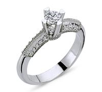 0,46 Carat Diamant Solitär Ring Meisterstück 14 Karat Weißgold