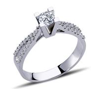 0,47 Carat Diamant Solitär Ring Antragsring 14 Karat Weißgold