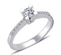 0,47 Carat Diamant Solitär Ring Brillant-Schliff Antragsring in 14 Karat Weißgold