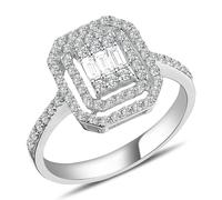 0,48 Carat Diamant Baguette Ring 585 er 14 Karat Weißgold