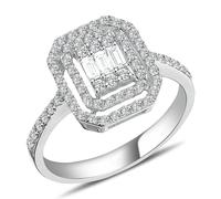0,48 Carat Diamant Baguette Ring in 585 er 14 Karat Weißgold