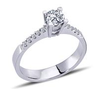 0,48 Carat Diamant Solitär Ring Antragsring 14 Karat Weißgold