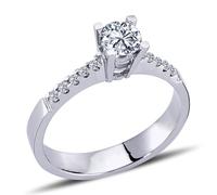 0,48 Carat Diamant Solitär Ring Brillant-Schliff Antragsring in 14 Karat Weißgold