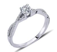 0,48 Carat Diamant Solitär Ring Brillant-Schliff Antragsring in 14 Karat Weißgold