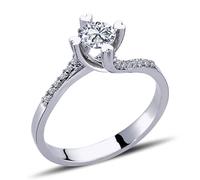 0,50 Carat Diamant Solitär Ring Antragsring 14 Karat Weißgold